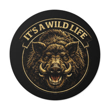 Wild Boar Round Vinyl Sticker — "It's a Wild Life" Graphic Sticker for Hunters & Outdoorsmen