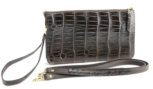 Alligator Skin Ladies Evening Clutch Bag (Brown)