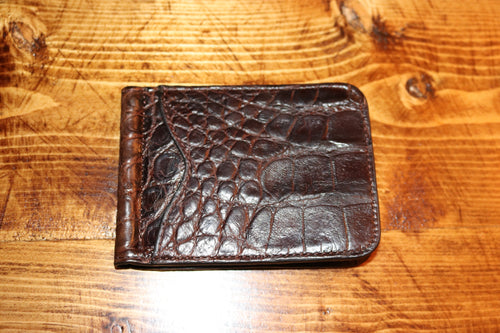 Alligator Front Pocket Clip Wallet (Brown)