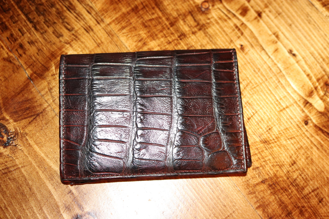 Alligator Skin Executive Card Case Wallet (Brown)